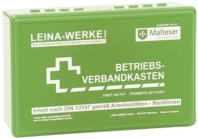 Leina-Werke 20001 Betriebsverbandkasten klein - mit Wandhalterung - grün