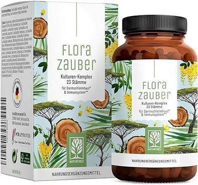 Naturtreu® Florazauber - 23 Bakterienstämme, magensaftresistent and vegan, 60 Kapseln