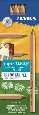 LYRA L3710500 Farbstifte Super Ferby 4-Color - 12er Kartonetui, vierfarbige Mine