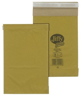 Jiffy® 30001311 Papierpolstertasche Größe 1 - 180 x 280mm, braun