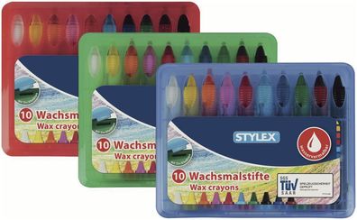 Toppoint® 28225A Wachsmalstiftetui - 10 Stück, wasserlöslich, Box sortiert