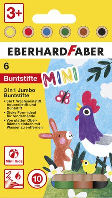 Eberhard Faber 518905 Farbstiftetui Jumbo Mini Kids 3in1 - 6er Etui