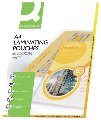 Q-Connect® KF24057 Laminierhülle - A4, 80 mym, 100 Stück