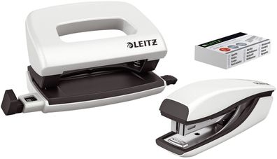 Leitz 5561-20-01 5561 Set Mini Locher Heftgerät NeXXt WOW - perlweiß