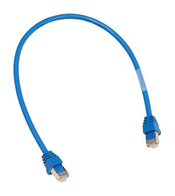 1St. Hager ZZ45WAN100 Patch-Leitung mit 2xRJ45 Stecker für WAN-Anwendung, Farbe blau,