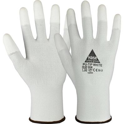 PU-TIP WHITE Montagehandschuh aus Polyester/PU (Gr. 6)