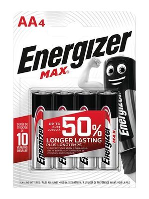 Energizer E303323700 Batterie Max Alkaline AA / Mignon / LR6 4 Stück