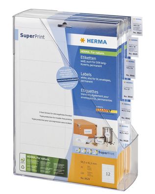 Herma 8644 Herma Etiketten 70x37 weiß 10 Blatt DIN A4 240 Stück 8644