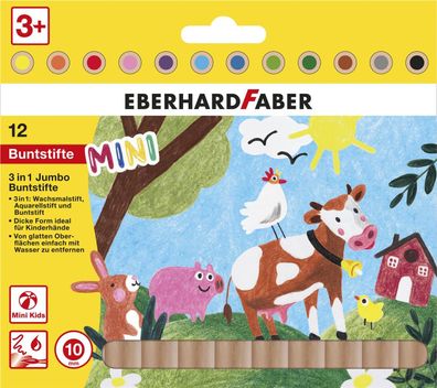 Eberhard Faber 518912 Farbstiftetui Jumbo Mini Kids 3in1 - 12er Etui