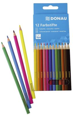 DONAU 3810000-99 Farbstifte - 3 mm, 12 Farben, Kartonetui