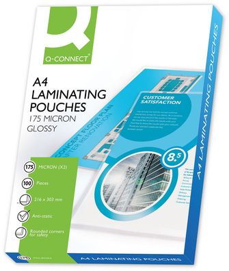 Q-Connect® KF11342 Laminierhülle - A4, 2x 175 mym, 100 Stück