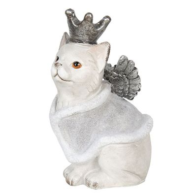 Clayre & Eef Figur Katze 17x15x28 cm Grau Polyresin (Gr. 17x15x28 cm)