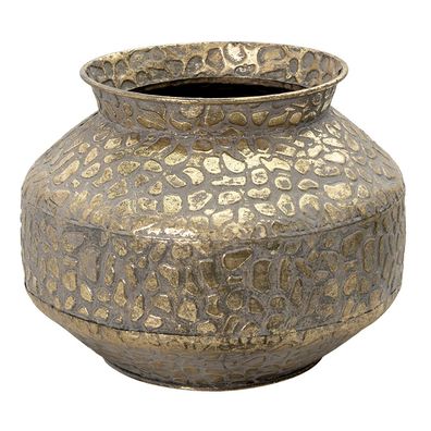 Clayre & Eef Vase Ø 28x20 cm Goldfarbig Metall Rund (Gr. Ø 28x20 cm)