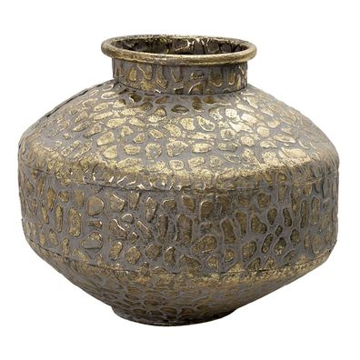 Clayre & Eef Vase Ø 27x21 cm Goldfarbig Metall Rund (Gr. Ø 27x21 cm)