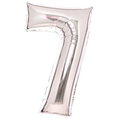 AMSCAN 9913232 Folienballon XL Zahl 7 - 63 cm, silber