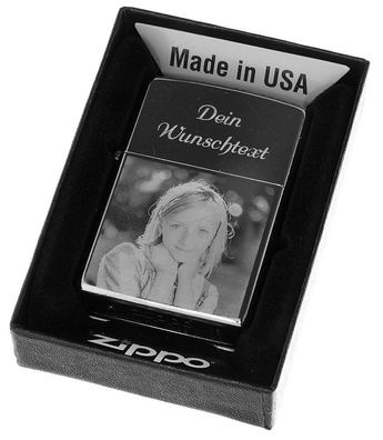 Zippo Feuerzeug Street Chrome mit Fotogravur