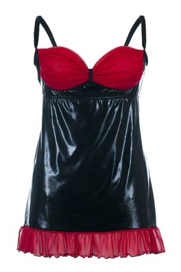 Andalea Schwarzes Wetlook Chemise SB/1011 Sexy Base Kollektion by Andalea - (38/40