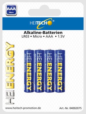 Heitech 04002075 Alkaline Batterie Micro AAA (4-er Pack) blau