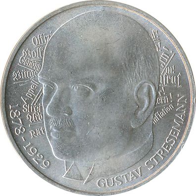 BRD 5 DM 1978 D Gustav Stresemann Silber*