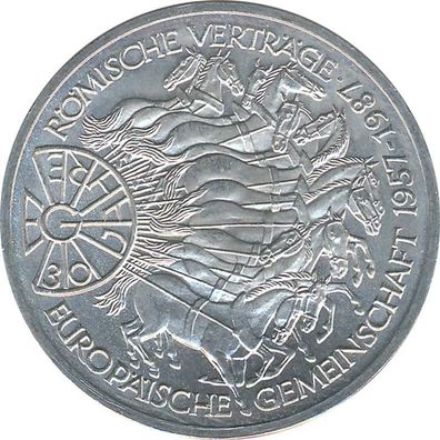 BRD 10 DM 1987 G 30 Jahre Römische Verträge Silber*