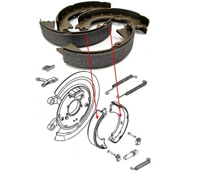 hinten Handbremsbacken Ram 1500 Bj:09-24 (Gen.4) (nur 5-Loch Bremsscheibe)