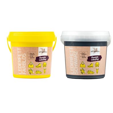 B & E Lederfett 2 x 500 ml - schwarz + farblos