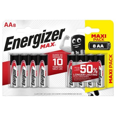 Energizer E303324700 Batterie Max Alkaline AA / Mignon / LR6 8 Stück