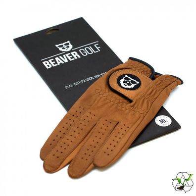 BEAVER GOLF Orginal BEAVER Handschuh Braun