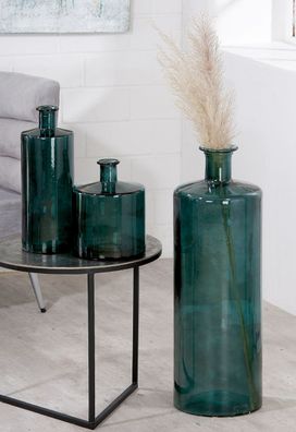 Gilde Vase "Arturo" Glas petrol 39969