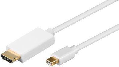 Goobay 52861 Mini DisplayPort/HDMI™ Adapterkabel 1.2, vergoldet, 2 m, Weiß - Mini