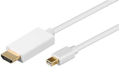 20X Goobay 52861 Mini DisplayPort/HDMI™ Adapterkabel 1.2, vergoldet, 2 m, Weiß