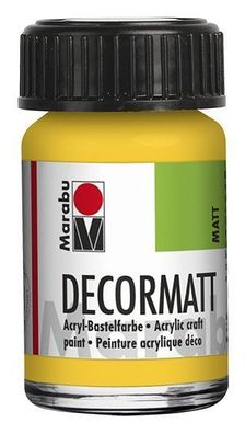 Marabu 1401 39 021 Decormatt Acryl, Mittelgelb 021, 15 ml