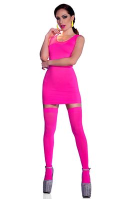 Chilirose - Nahtloses Minikleid + Strümpfe CR4305 hotpink