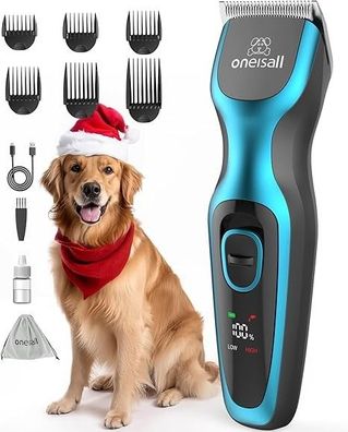 Oneisall Leise Profi Hundeschermaschine, 7000RPM, Für Dickes/Verfilztes Fell, Blau