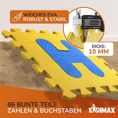 Kidimax® Kinder Puzzlematte TÜV geprüft Kinderteppich Baby Spielteppich Spielmatte