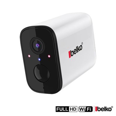 Belko® Überwachungskamera, 1080p mit WLAN & Akku für Aussen, Bewegungserkennung,