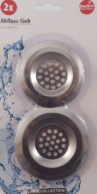 2x Abfluss-Sieb Set Spüle Badewanne Duschwanne Waschbecken Edelstahl Rostfrei