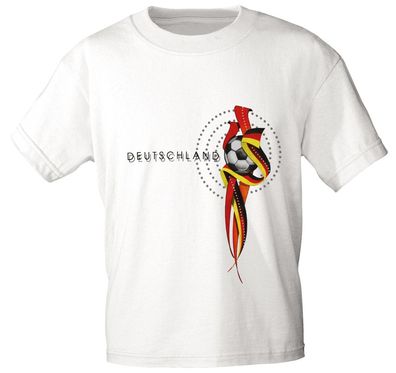 Kinder T-Shirt mit Print - Deutschland - 77629 - versch. Farben zur Wahl - weiß / 15