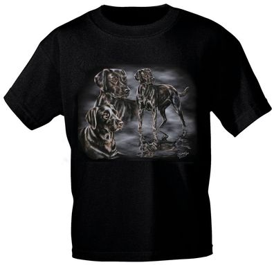 KINDER T-Shirt mit Print - Labrador - 08246 schwarz - aus der ©Kollektion Bötzel -