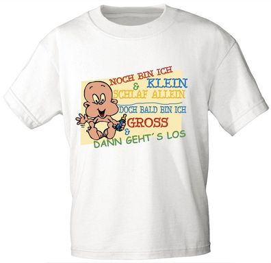 Kinder T-Shirt mit Print - Noch bin ich klein ... - 08212 - weiß - Gr. 98/104