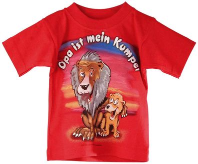 Kinder T-Shirt mit Print - Opa ist mein Kumpel - 08226 rot - Gr. 98/104