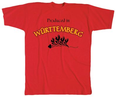 Kinder T-Shirt mit Print - Produced in Württemberg - 08274 rot - Gr. 86-164