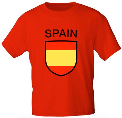 Kinder T-Shirt mit Print - Spain - Spanien - 76154 - rot - Gr. 152/164