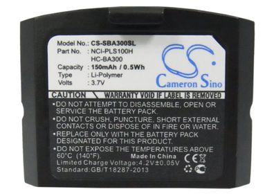 Ersatzakku - CS-SBA300SL - Sennheiser BA300 / IS 410 / 500898 - 3,7 Volt 150mAh