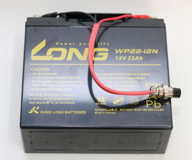 Ersatzakku - Caddy Golf - 12 Volt 22Ah Pb inkl. Anschlusskabel ohne Tasche