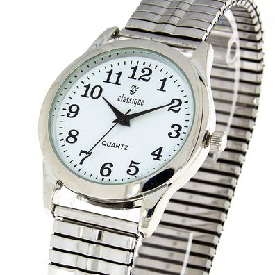 Damen Classique mit Zugband Farbe silber 34mm