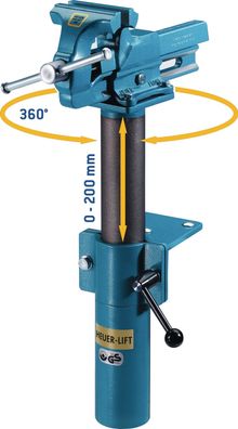 Höhenverstellgerät HEUER Lift f. Backen-B.120mm um 360Grad drehb. HEUER