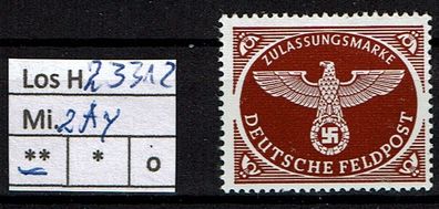 Los H23312: Deutsches Reich Feldpost Mi. 2 Ay * *