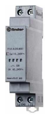 1St. Finder 770182308050 Relais mit 1 SSR-Kontakt 5 A/60 bis 240 V AC, Einschaltstrom