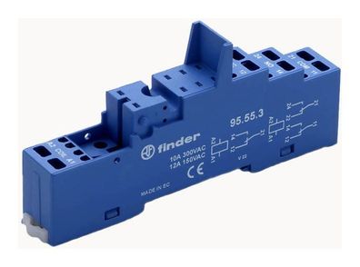 1St. Finder 95553 Fassung mit Zugfederklemmen, für Relais 40.52, 40.61 oder 40.62 95